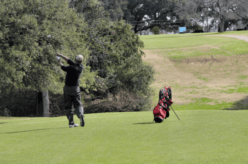 A golfer on the course