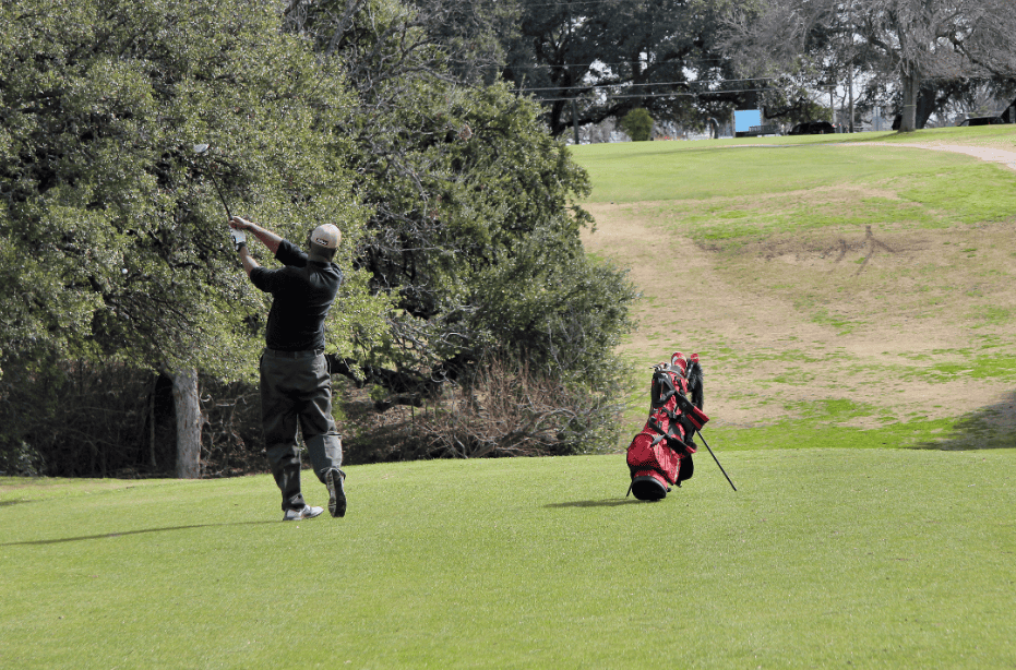 A golfer on the course