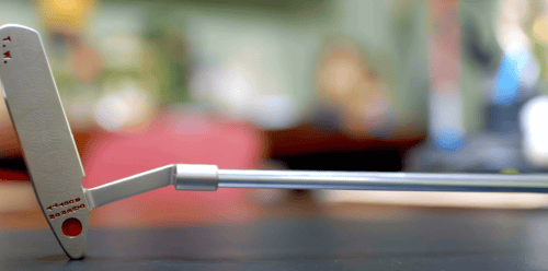 Close-up photo of a golf putter