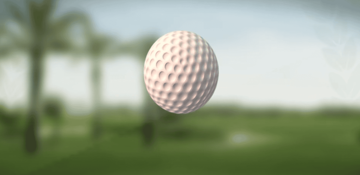 Golf ball in midair