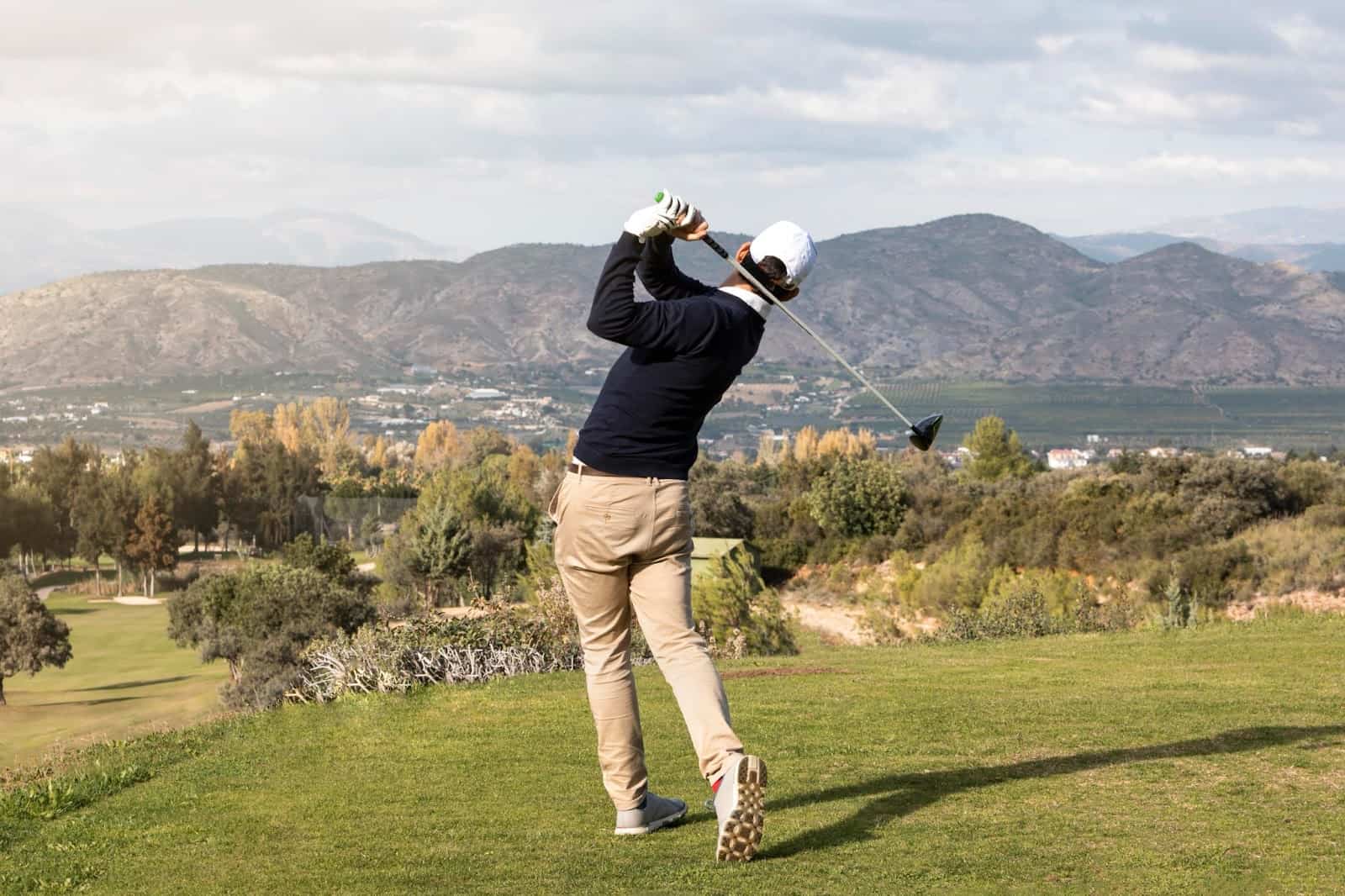 Man playing golf